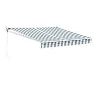 Happy Garden – Store banne Saule 2,5 × 2 m – toile rayée blanche/grise – structure blanche