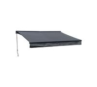 Happy Garden Store banne Saule 2,95 × 2,5 m Semi-coffre Toile anthracite Structure grise