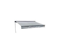 Happy Garden Store banne SAULE 2,95×2,5 m semi-coffre – toile grise, structure grise