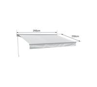 Happy Garden Store banne SAULE 2,95×2,5 m semi-coffre – toile grise, structure grise