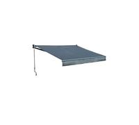 Happy Garden - Store banne Saule manuel 2,95×2,5 m - Structure alu - Toile polyester anthracite