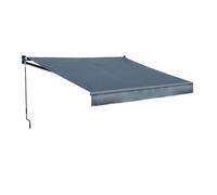 Happy Garden - Store banne Saule manuel 2,95×2,5 m - Structure alu - Toile polyester anthracite