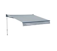 Happy Garden - Store banne manuel Saule - 2,95×2,5 m - Structure aluminium - Toile polyester - Gris