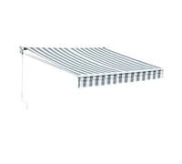 Happy Garden - Store banne Saule 2,95×2,5m - Structure aluminium - Toile polyester - Blanc/Gris