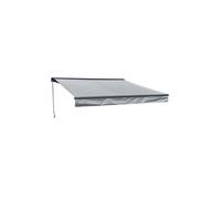 Happy Garden Store banne SAULE 3,5 × 3 m - Semi-coffre - Toile grise, structure grise