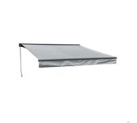 Store banne SAULE 3,5 × 3m avec semi-coffre - Toile grise et structure grise