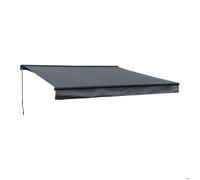 Happy Garden Store banne Saule 3,95 × 3 m, semi-coffre, toile anthracite, structure grise