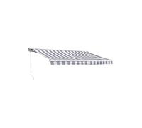 Happy Garden Store banne Saule de Dimensions 3,95 × 3m avec Semi-Coffre, Toile rayée