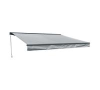 Happy Garden Store banne Saule 3,95 × 3 m - Semi-coffre, toile et structure gris