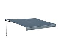 Happy Garden - Store banne Saule 3,95 × 3 m - Toile anthracite, structure grise