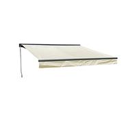 Happy Garden Store banne Saule 3,5 × 3 m Semi-coffre – toile beige, structure gris-beige