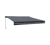 Store banne Saule de Dimensions 3,95 × 3m avec Semi-Coffre, Toile Anthracite et Structure Grise