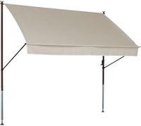 Store banne Style avec manivelle - pour la protection solaire - montage sans perçage ni chevilles - 200 cm, beige