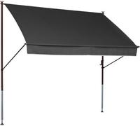 Store banne Style avec manivelle - pour la protection solaire - montage sans perçage ni chevilles - 300 cm, gris foncé