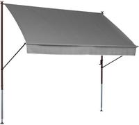Store banne Style avec manivelle - pour la protection solaire - montage sans perçage ni chevilles - 400 cm, gris clair