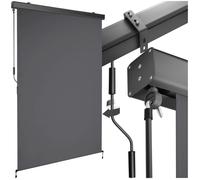 Store banne - TECTAKE - Brise-vue verticale ELOISE 2 supports muraux entretien facile avec manivelle 120 x 250 cm - Gris Foncé