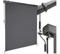 Store banne - TECTAKE - Brise-vue verticale ELOISE 2 supports muraux entretien facile avec manivelle 160 x 250 cm - Gris Foncé