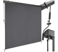 Store banne - TECTAKE - Brise-vue verticale ELOISE 2 supports muraux entretien facile avec manivelle 200 x 250 cm - Gris Foncé