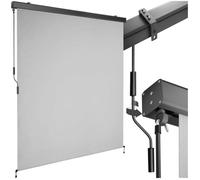 Store banne - TECTAKE - Brise-vue verticale ELOISE avec 2 supports muraux entretien facile avec manivelle 160 x 250 cm - Gris Clair