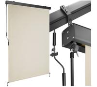 Store banne - TECTAKE - Brise-vue verticale ELOISE avec 2 supports muraux entretien facile avec manivelle 120 x 250 cm - Beige