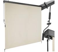 Store banne - TECTAKE - Brise-vue verticale ELOISE avec 2 supports muraux entretien facile avec manivelle 200 x 250 cm - Beige
