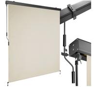 Store banne - TECTAKE - Brise-vue verticale ELOISE avec 2 supports muraux entretien facile avec manivelle 160 x 250 cm - Beige
