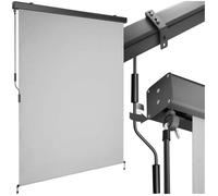 Store banne - TECTAKE - Brise-vue verticale ELOISE avec 2 supports muraux entretien facile avec manivelle 140 x 250 cm - Gris Clair