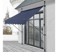 Store Banne Téléscopique Acier Polyester 200 x 120 x 220-309 cm Bleu Foncé [pro.tec]