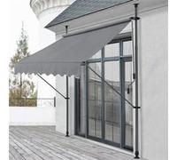 Store Banne Téléscopique Acier Polyester 250 x 120 x 220-309 cm Gris Ardoise pro.tec Gris G