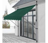 Store Banne Téléscopique Acier Polyester 400 x 120 x 220-309 cm Vert Foncé