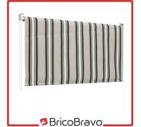 Store banne vertical - Store banne - L200 x h250 cm - rouleau plafond balcon rayé vert