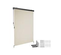 Store banne - TECTAKE - Brise-vue verticale ELOISE avec 2 supports muraux entretien facile avec manivelle 120 x 250 cm - Beige