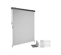 Store banne - TECTAKE - Brise-vue verticale ELOISE avec 2 supports muraux entretien facile avec manivelle 140 x 250 cm - Gris Clair
