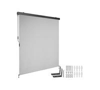 Store banne - TECTAKE - Brise-vue verticale ELOISE avec 2 supports muraux entretien facile avec manivelle 160 x 250 cm - Gris Clair