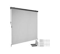 Store banne - TECTAKE - Brise-vue verticale ELOISE avec 2 supports muraux entretien facile avec manivelle 180 x 250 cm - Gris Clair