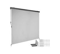 Store banne - TECTAKE - Brise-vue verticale ELOISE avec 2 supports muraux entretien facile avec manivelle 200 x 250 cm - Gris Clair