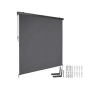 Store banne - TECTAKE - Brise-vue verticale ELOISE 2 supports muraux entretien facile avec manivelle 180 x 250 cm - Gris Foncé