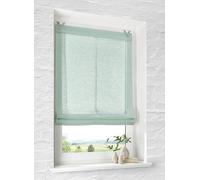 Store bateau à œillets Brondy Vert semi-transparent aspect lin avec crochet de suspension Pose sans perçage Largeur 60 cm x Hauteur 140 cm