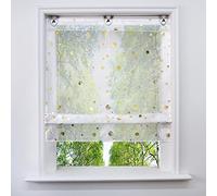 Store Bateau avec Crochets Transparent Estampage à Chaud Doré Cercles LxH/60x130CM Store Romain