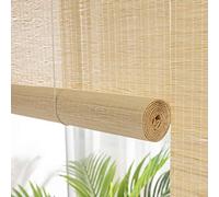 Store Bateau en Bambou pour L'intérieur,Naturel Stores à Enroulement en Bambou,Stores Venitien Bois,50% Rideau Occultant,pour Balcon/Jardin/Fenêtres/Belvédères,Personnalisables (70x80cm/28x32in)