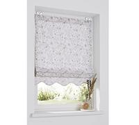 Store Bateau Finja imprimé Natural, Volant décoratif, avec oeilets et Crochets, sans perçage, Blanc 80 x 140 cm