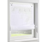 Store bateau Gravelot avec motif d'oiseau en blanc - Store à œillets semi-transparent pour fenêtre de taille 100 x 140 cm, montage sans perçage