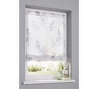 Store bateau imprimé semi-transparent avec crochet de fenêtre en acier inoxydable - Montage pratique sans perçage - Filtre de lumière - Motif taupe - 45 x 140 cm