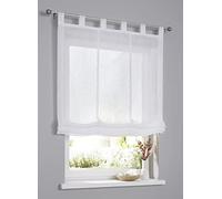 Store Bateau Romain Voilage Brondby uni Blanc 80 x 145 cm Hauteur Pattes Compris