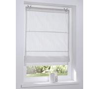 Store bateau Verlock blanc rayure oeilets sans perçage tamisant 120 x 140 cm (L x H)