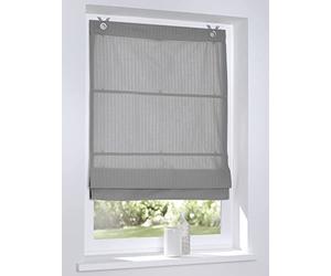 Store bateau Verlock gris rayure oeilets sans perçage occultant tamisant 60 x 140 cm (L x H)
