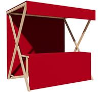 Store Bois Exterieur Cadre Bois Massif Épaissi Présentation Publicitaire Charge 200kg Toit Étanche Contre La Pluie pour Marchés Nocturnes Centres Commerciaux et Foires(Red,150cm(59in))