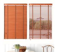 Store Bois Fenetre Interieur, Store Venitien Bois, Stores VéNitiens IntéRieurs,sans Fil, Lames de 5cm, sur Mesure 60 80 100 120 140 160 180 200cm pour Salon,Chambre Rideaux Occultants(Walnut)