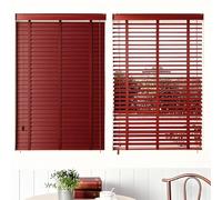 Store Bois Fenetre Interieur, Store Venitien Bois, Stores VéNitiens IntéRieurs,sans Fil, Lames de 5cm, sur Mesure 60 80 100 120 140 160 180 200cm pour Salon,Chambre Rideaux Occultants(Mahogany)