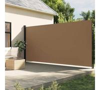 Store Brise-Vue latéral rétractable en Polyester, Taupe, 220 x 500 cm